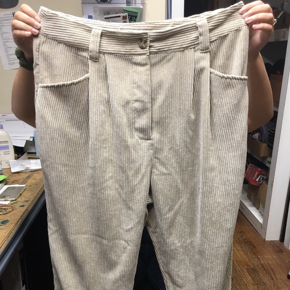 Topshop Corduroy Pants in Cream for Women - Picture 3 of 5